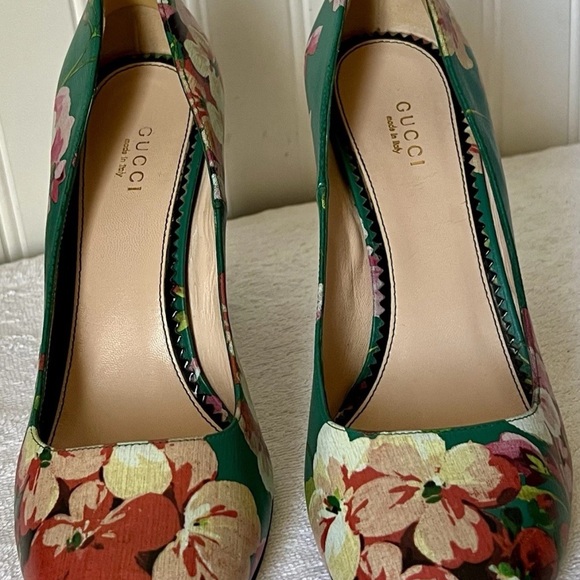 Gucci Green Floral Heels - Picture 5 of 10